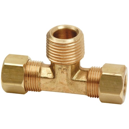 Thrifco Plumbing No. 72 1/4 Inch x 1/8 Inch Lead-Free Brass Compression MIP Tee 9472003